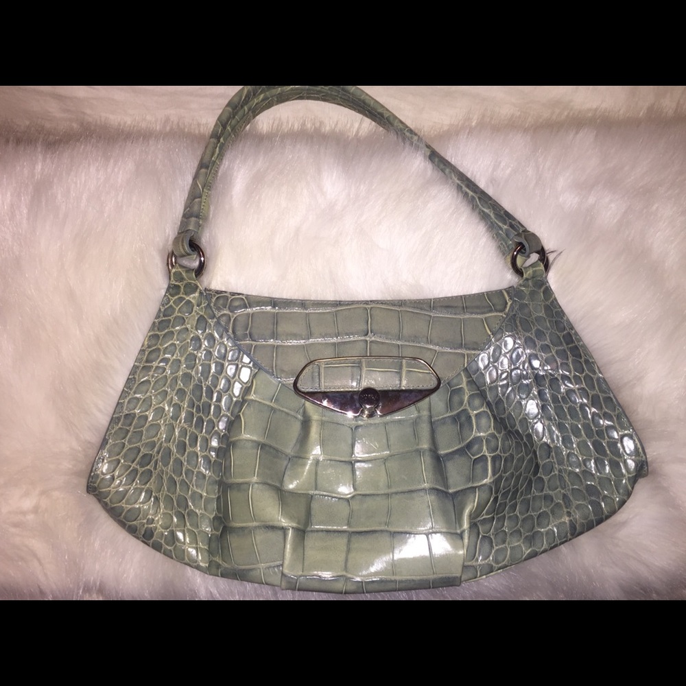 Furla faux alligator shoulder bag